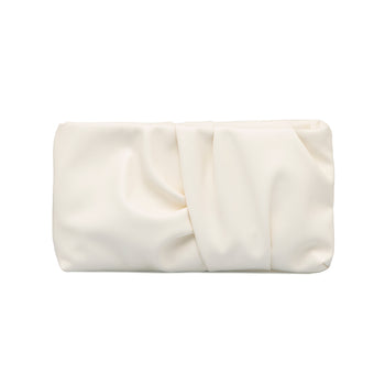 Clutch bianca off-white effetto arricciato da donna Lora Ferres, Borse e accessori Donna, SKU b514000352, Immagine 0